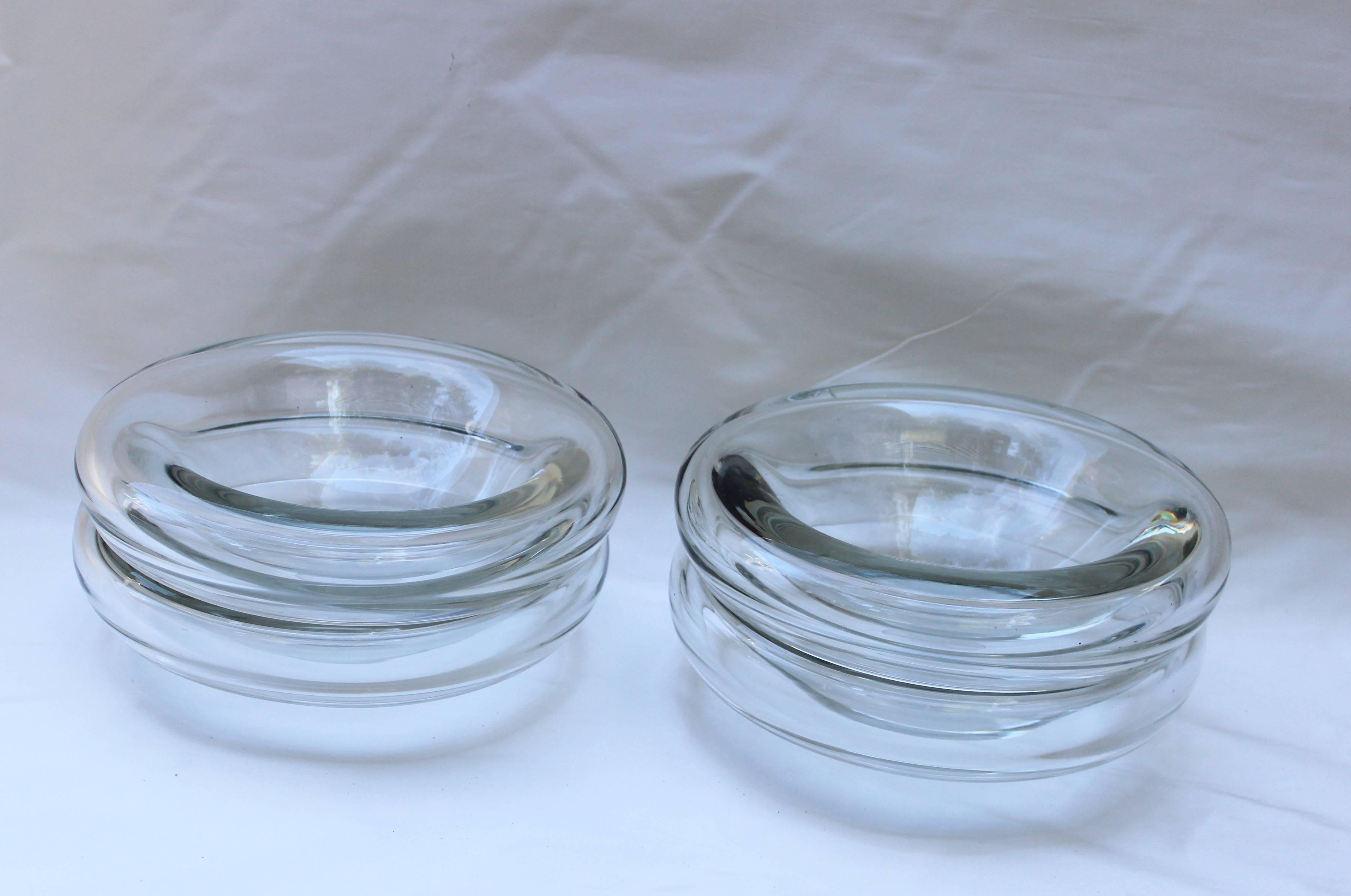 20th Century Set of Four Alfredo Barbini Glass Bowls