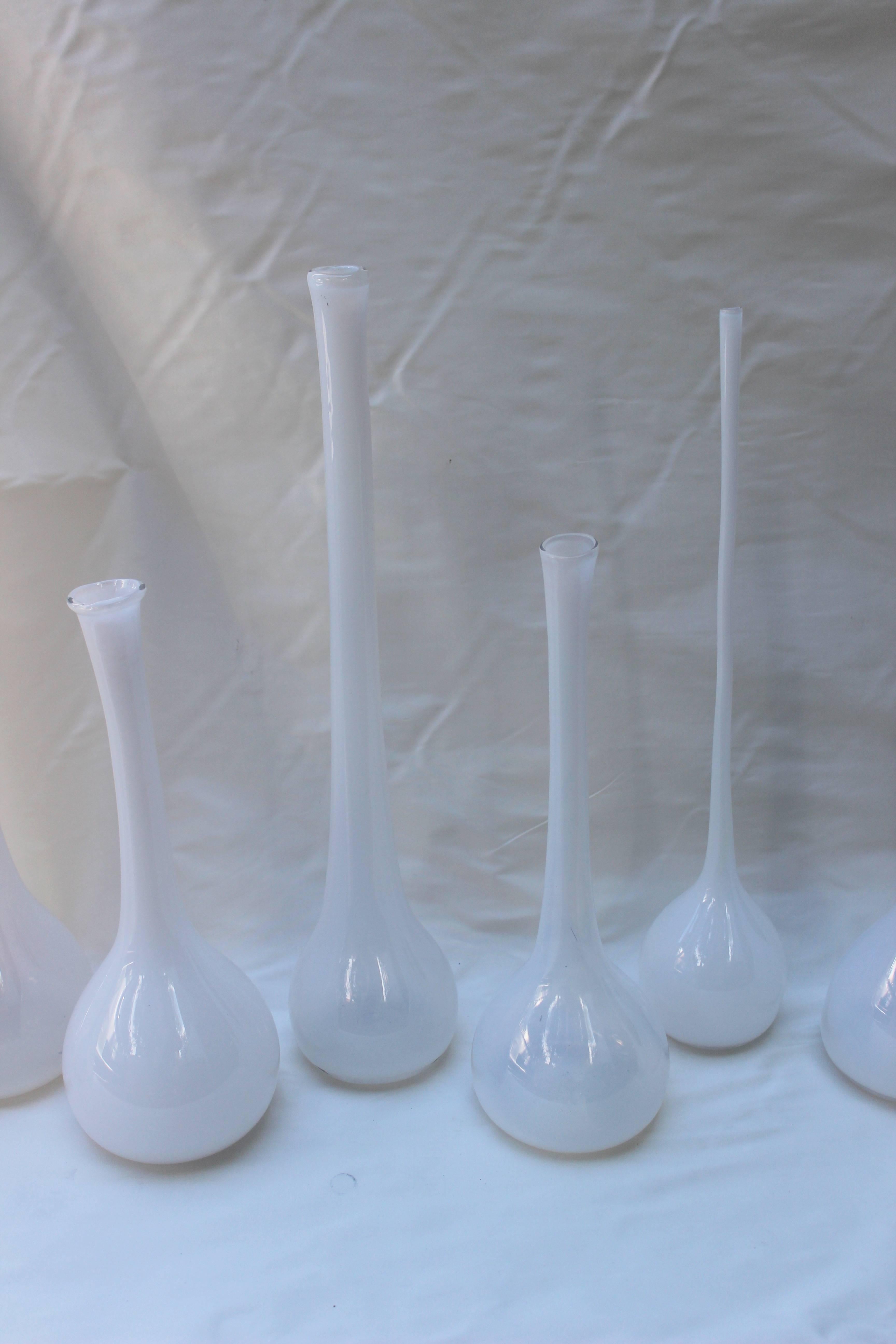 American Collection of Eight Michael Anchin Hand Blown Vases