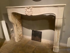 French Limestone Fireplace Mantel