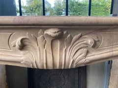 French Limestone Fireplace Mantel