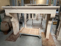 French Limestone Fireplace Mantel