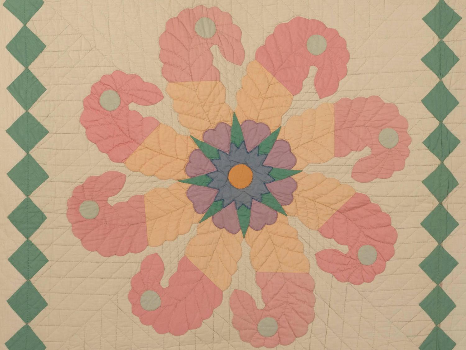 "Princess Feather" Antique Quilt For Sale at 1stdibs