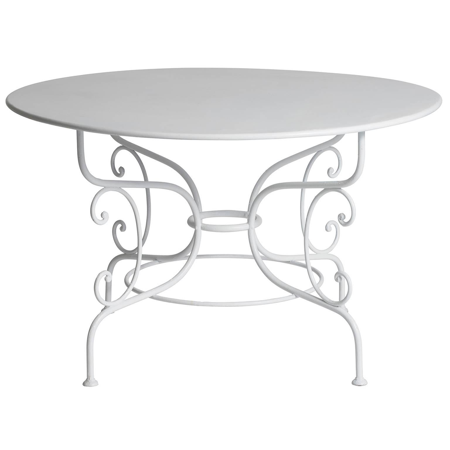 French White Round Iron Garden Table, circa 1890