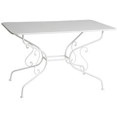 French Rectangular Wrought Iron Garden Table, circa 1890