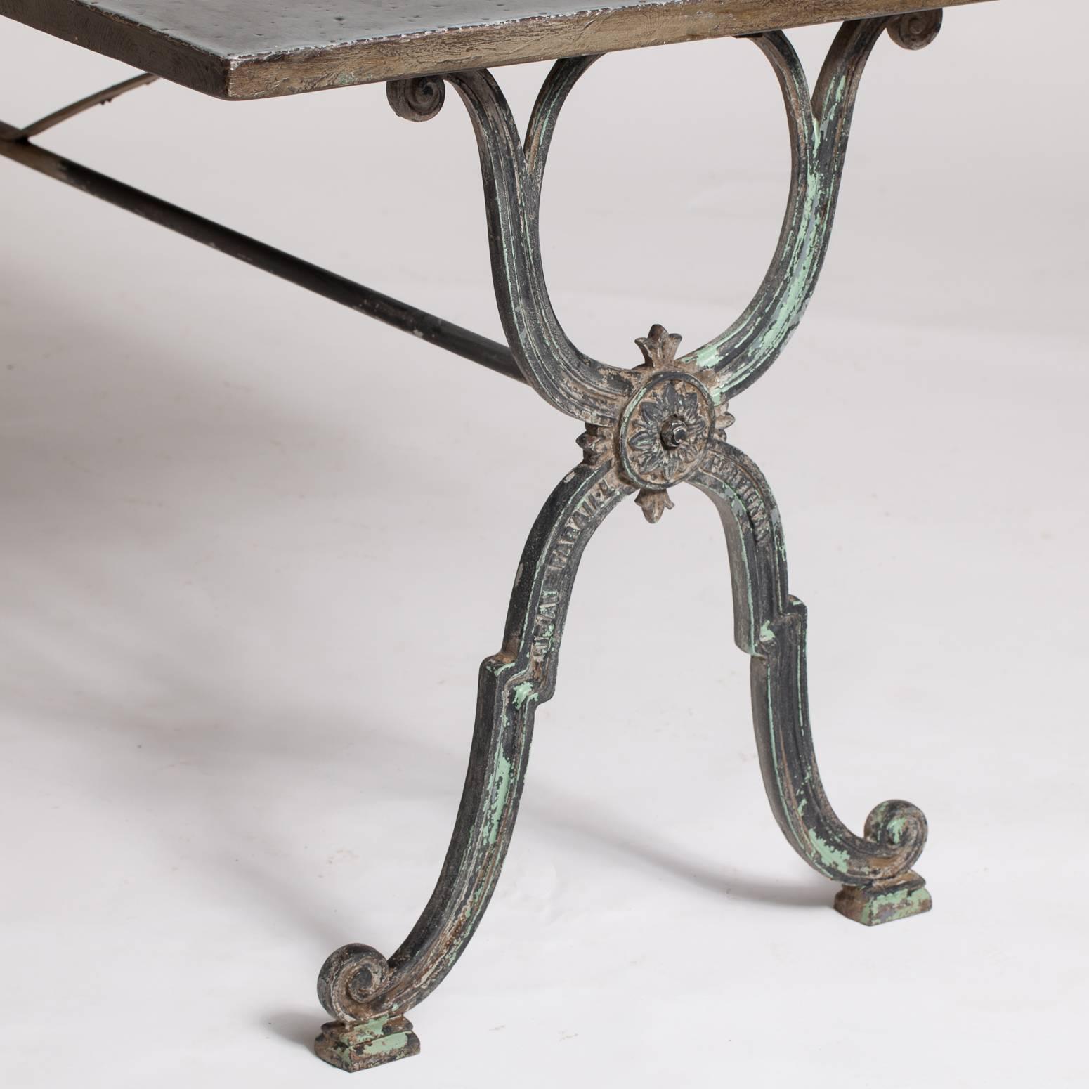 French Bistro Table with Zinc Top, circa 1900 1