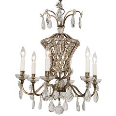 French Bagues Style Six-Light Chandelier, circa 1930