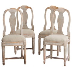 Set Four Swedish 18th Century Rococo Period Dining Chairs