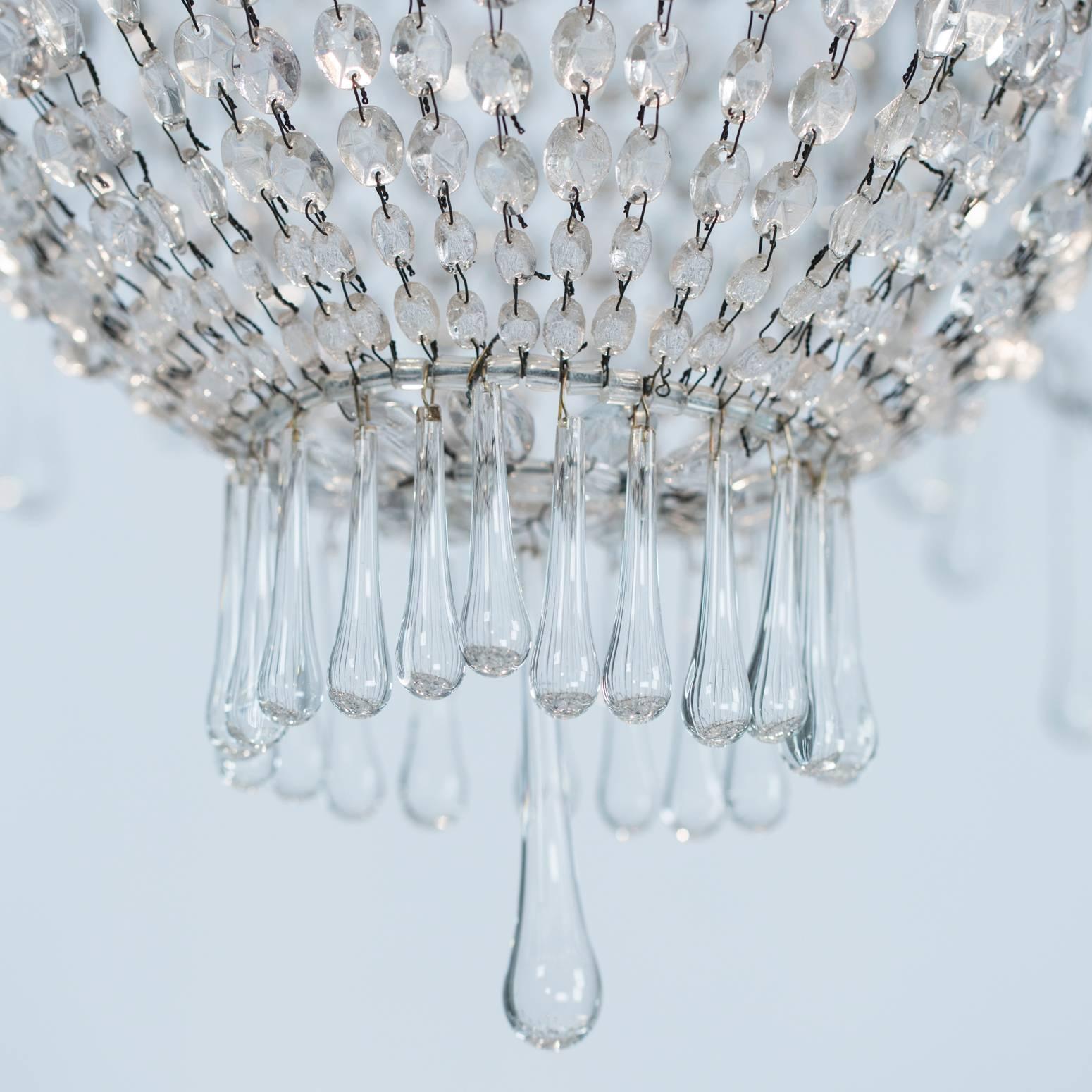 French, Late 19th Century, Crystal Chandelier with Three Inner Lights 3