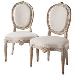 Pair of Gustavian Period Signed Stockholm Side Chairs, circa 1780