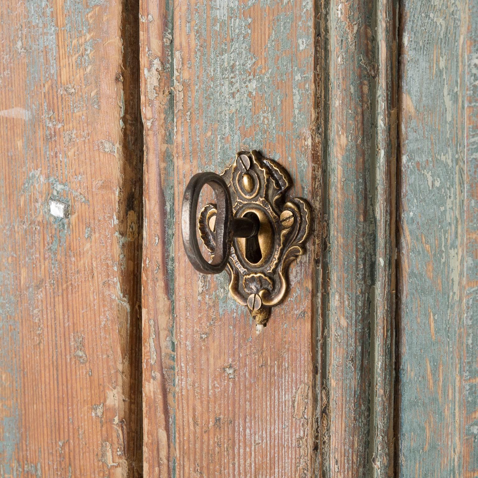 18th Century Swedish Rococo Period Linen Press or Cupboard with Two Drawers, circa 1760