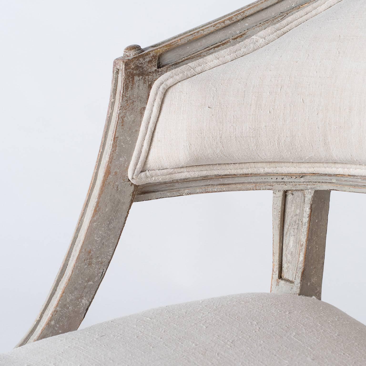 19th Century Pair of Swedish Gustavian Style Barrel Back Chairs, circa 1850