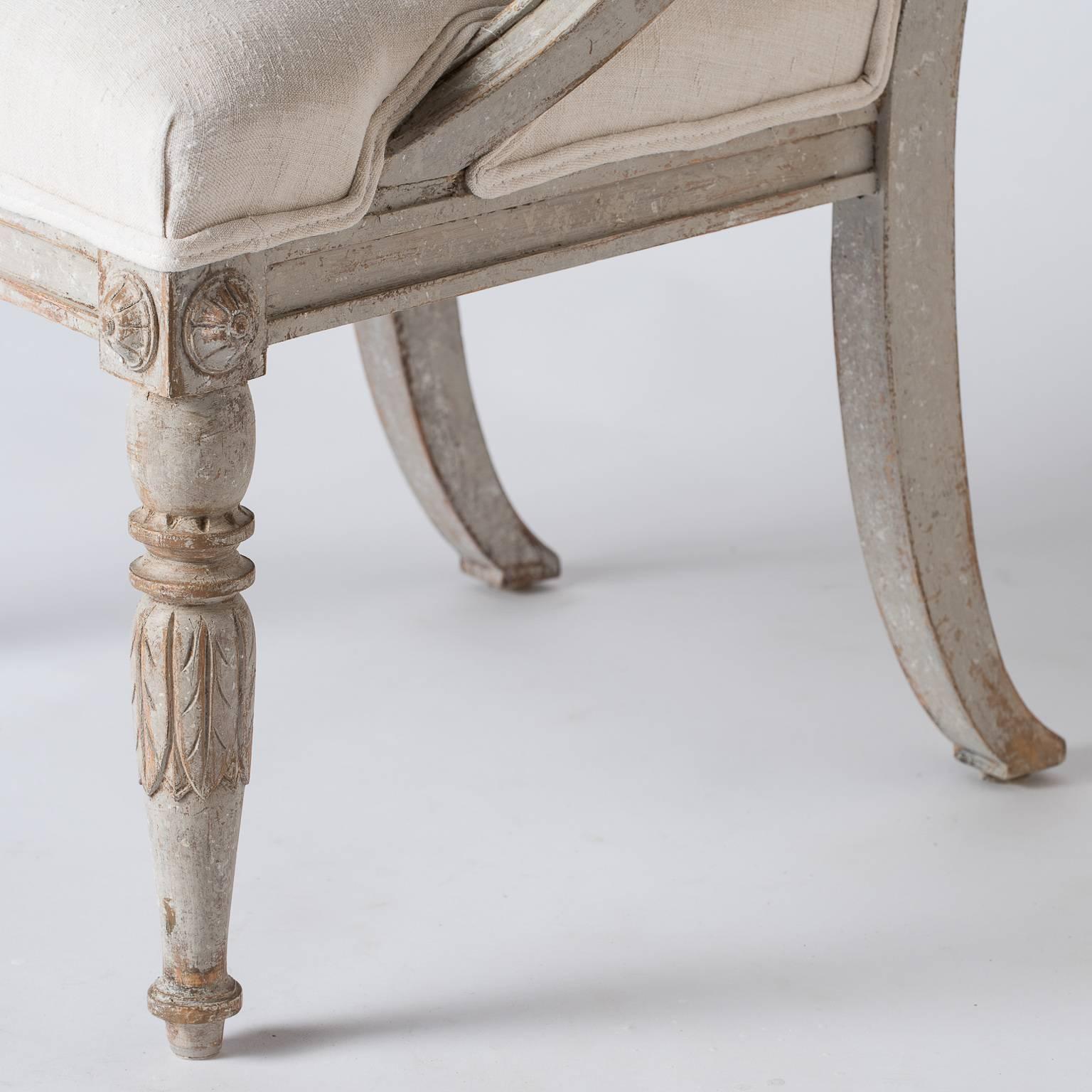 Pair of Swedish Gustavian Style Barrel Back Chairs, circa 1850 1