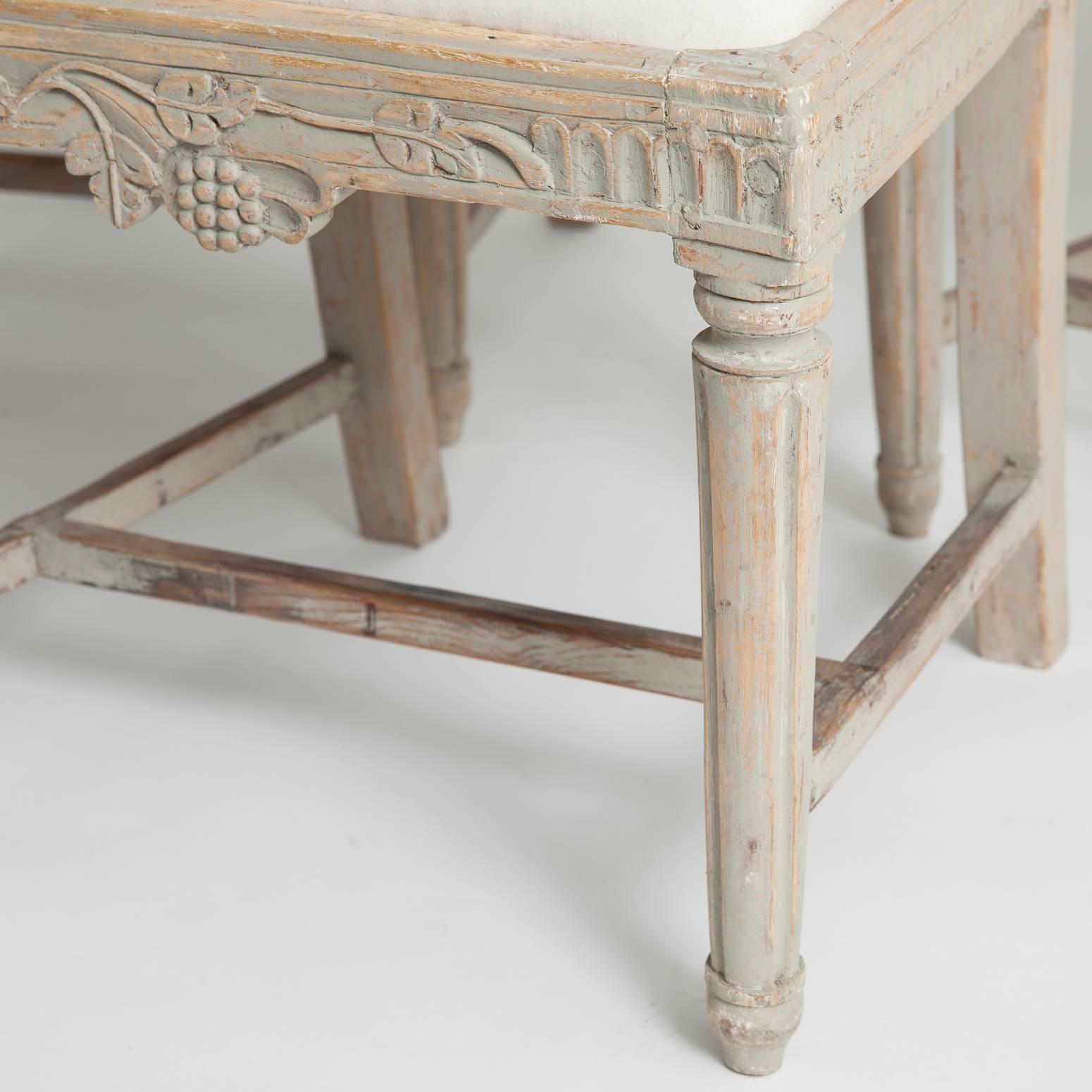 Late 18th Century Set of Four Swedish Gustavian Period Dining Chairs, circa 1790