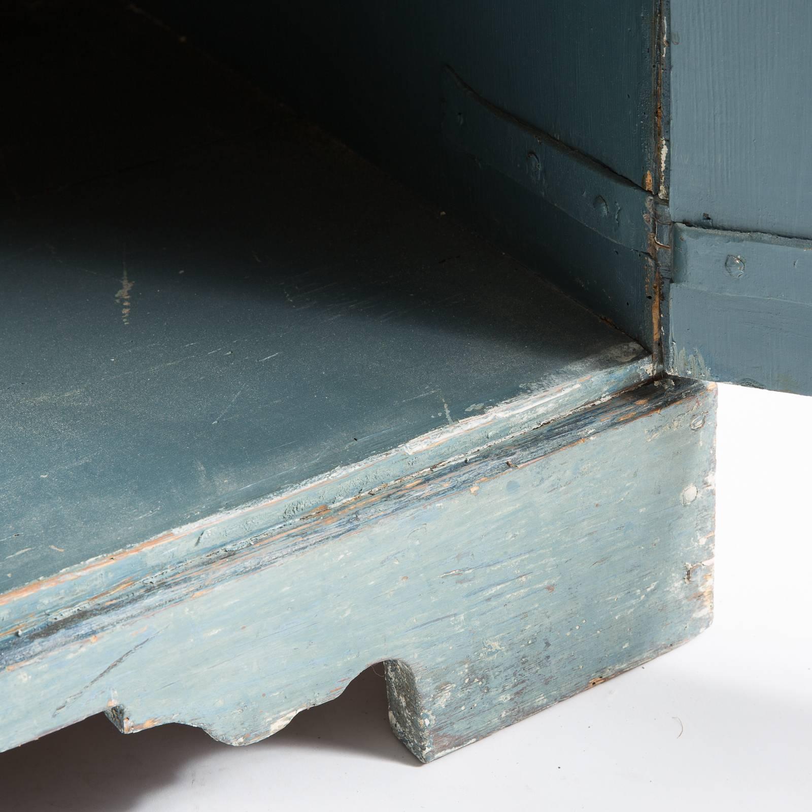 Swedish Late Gustavian Blue Painted Secretary Signed and Dated, 1807 2