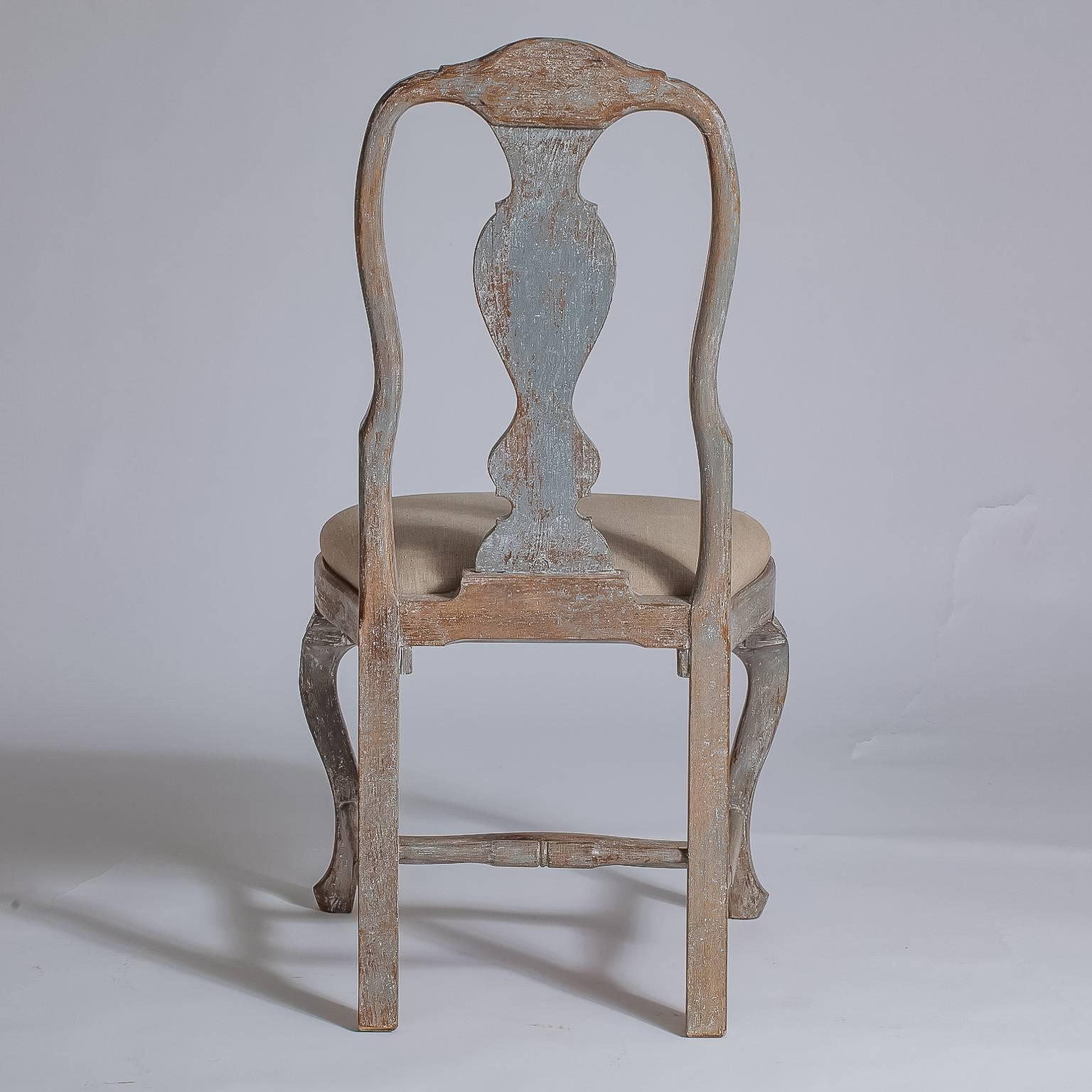 Set of Six Swedish Rococo Style Dining Chairs, Late 19th Century 5