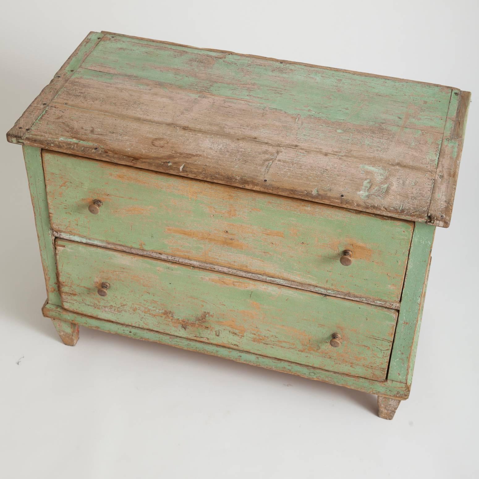 19th Century French Green Painted Chest of Drawers, circa 1820