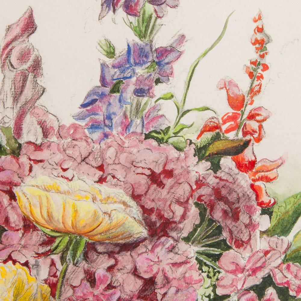 19th Century Watercolor Floral Study by Charles Etienne Corpet