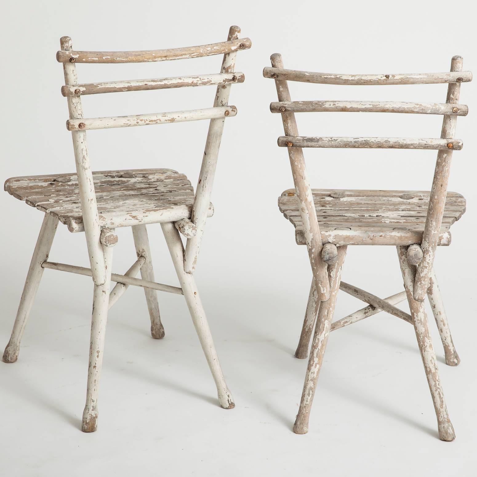 Early 20th Century Pair of Antique Austrian Thonet Garden Chairs, circa 1904