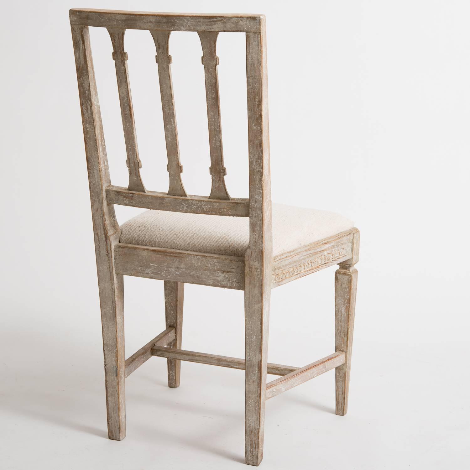 Early 19th Century Set of Six Swedish Gustavian Period Dining Chairs, circa 1800