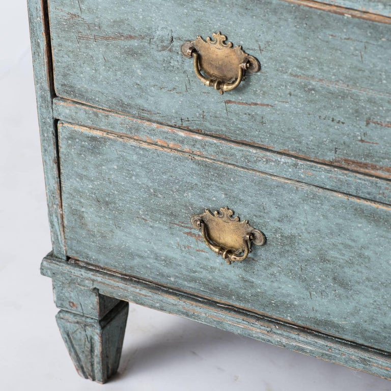 Swedish Late Rococo Period Secretary in Soft Green/Blue Paint, circa ...