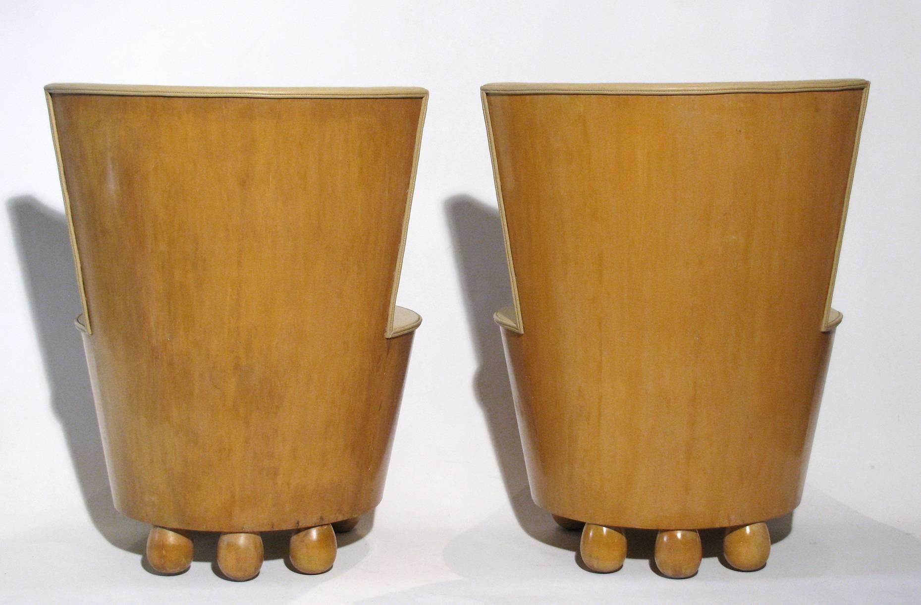 American Art Deco Style Tub Chairs, Attributed to Elsie de Wolfe For Sale