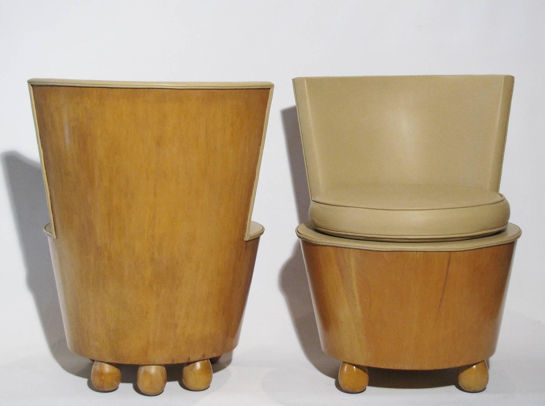 Art Deco Style Tub Chairs, Attributed to Elsie de Wolfe For Sale 3