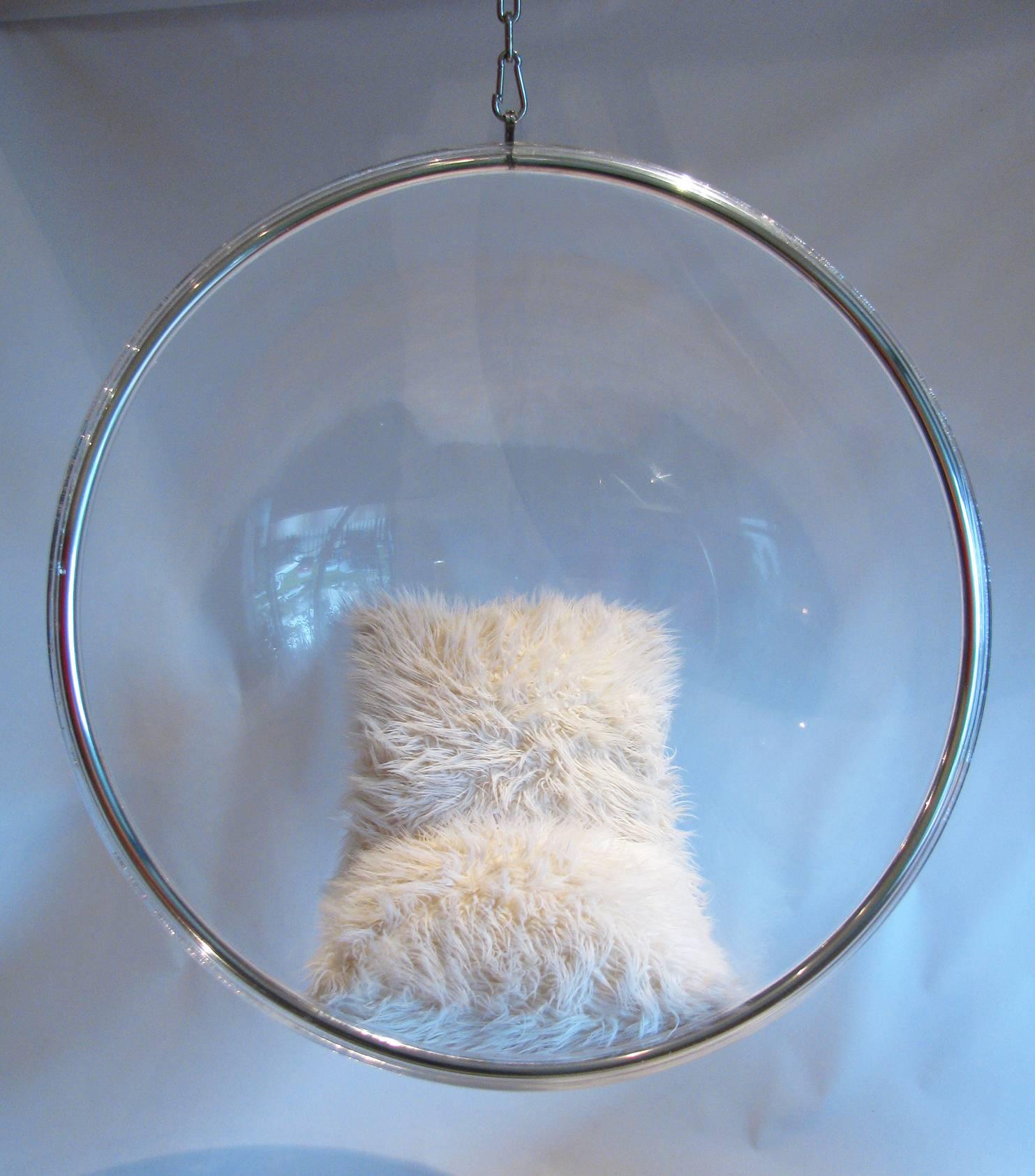 Polished Eero Aarnio Style Hanging Acrylic Ball Chair