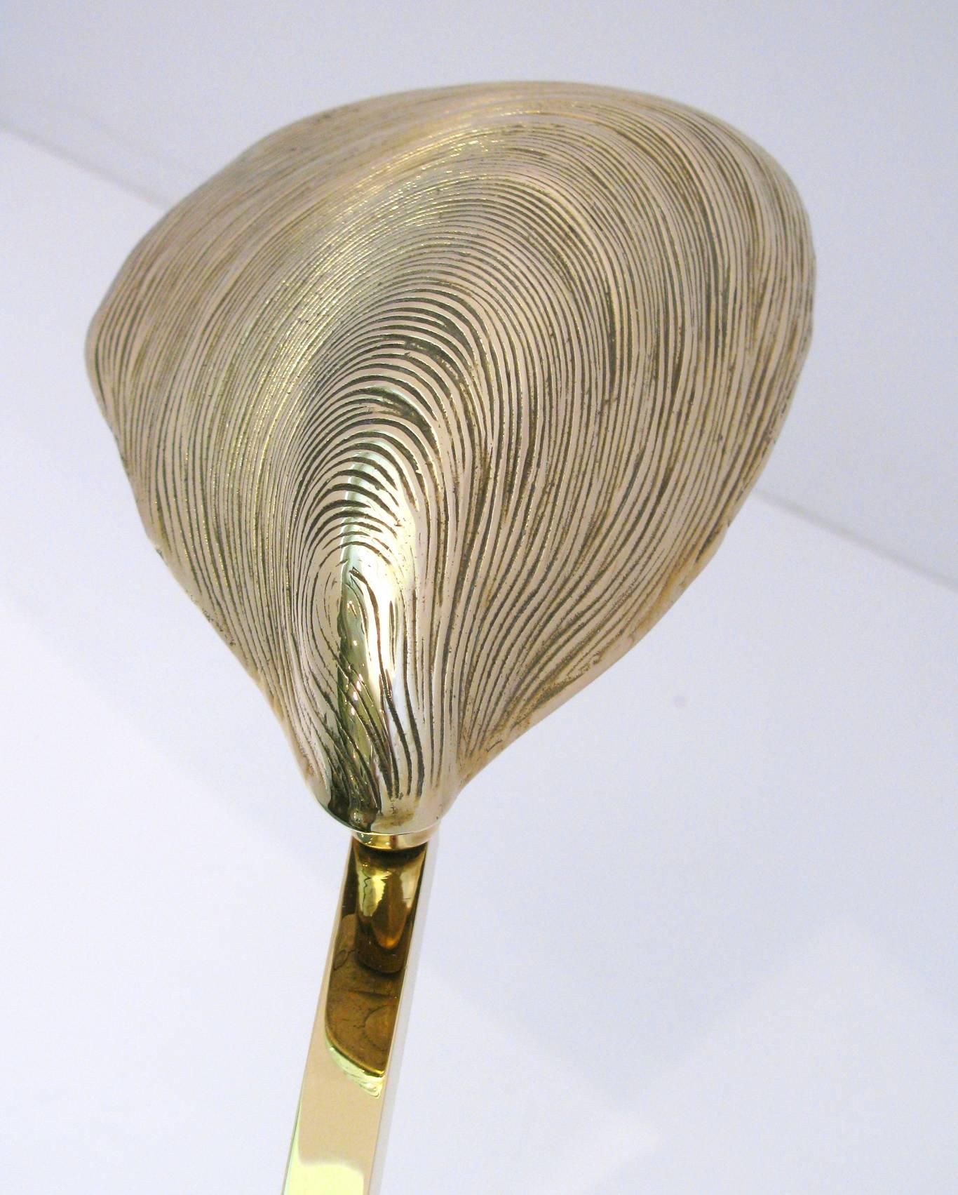 Modernist Brass Oyster Shell Table Lamp 1