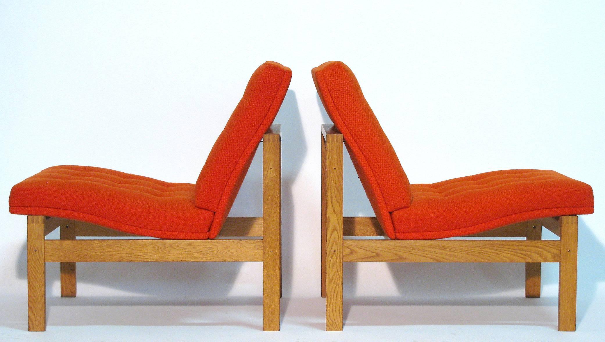 Stained Pair of Easy Chairs by Ole Gjerløv-Knudsen and Torben Lind for France and Son For Sale