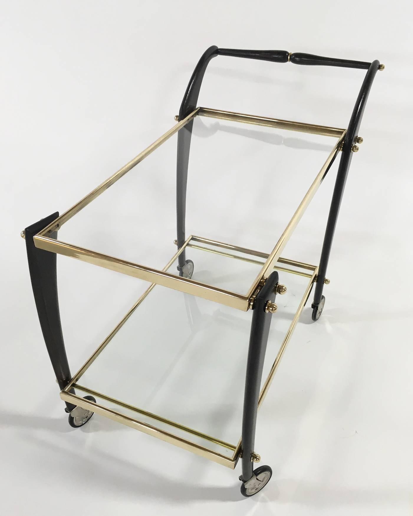 Polished Cesare Lacca Bar Cart For Sale