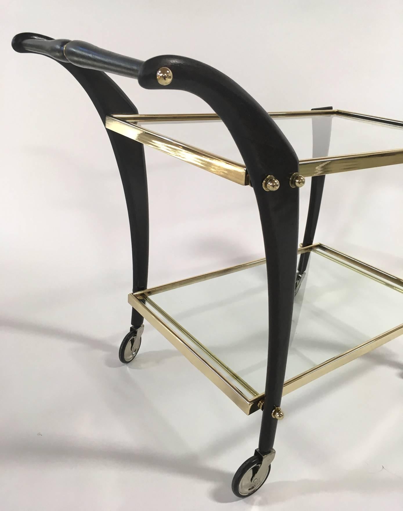 Cesare Lacca Bar Cart In Excellent Condition For Sale In Austin, TX