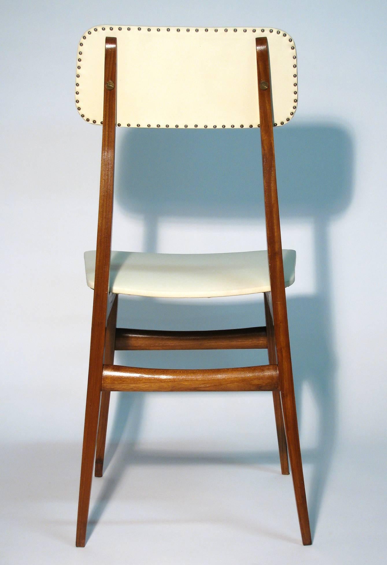Faux Leather Italian Modernist Chair For Sale