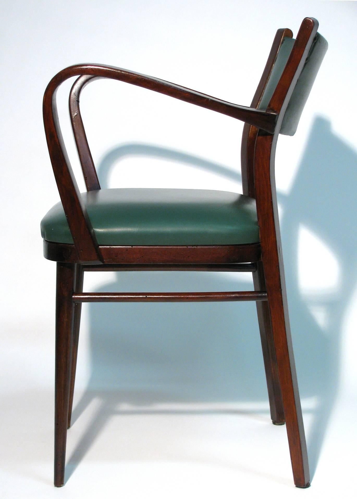 Stained Italian Bentwood Armchair For Sale