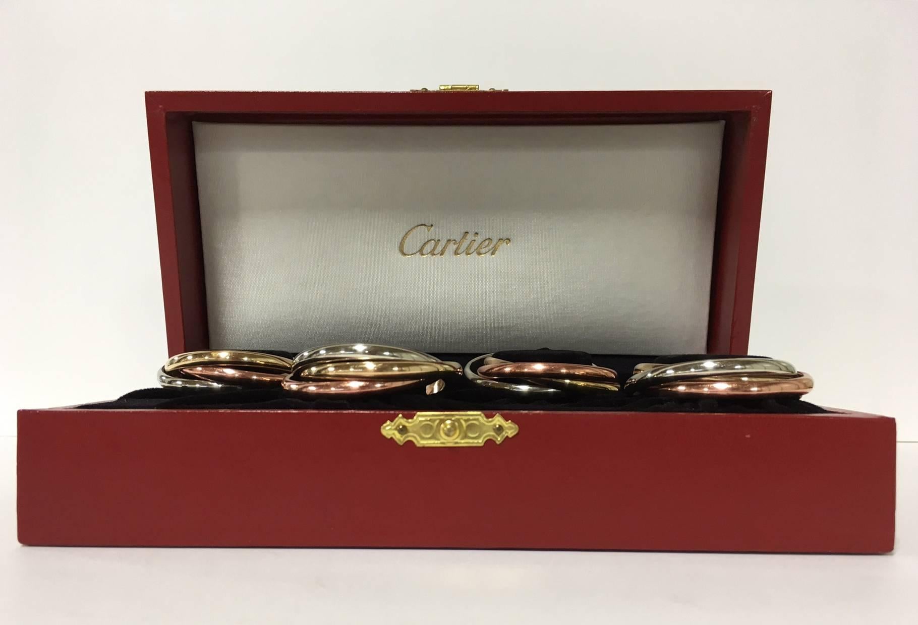 French Cartier Trinity Napkin Rings with Presentation Box