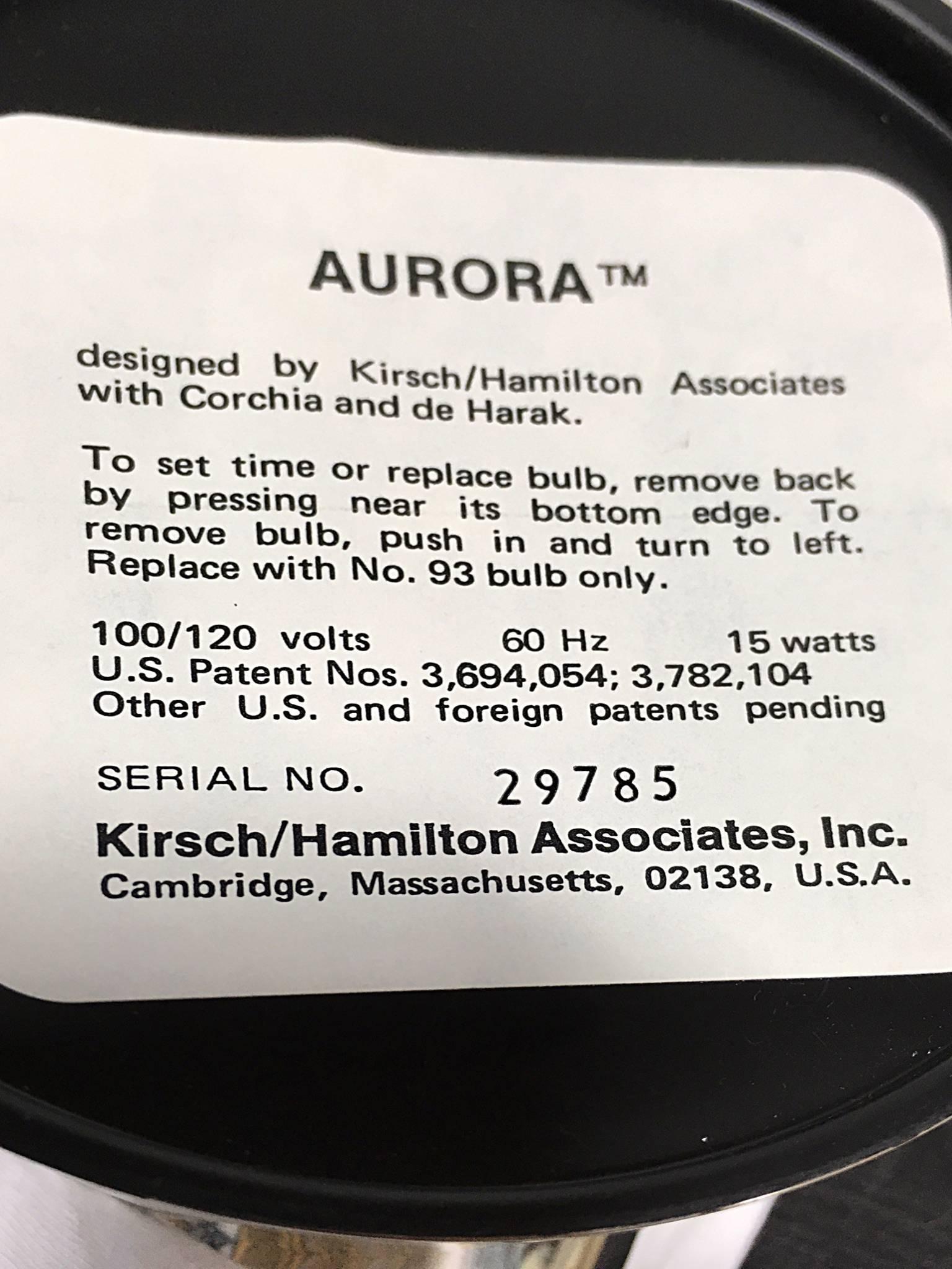 Late 20th Century Iconic Aurora Clock by Kirsch Hamilton with Original Box