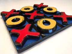 Glazed Ceramic Sculpture, Tic Tac Toe