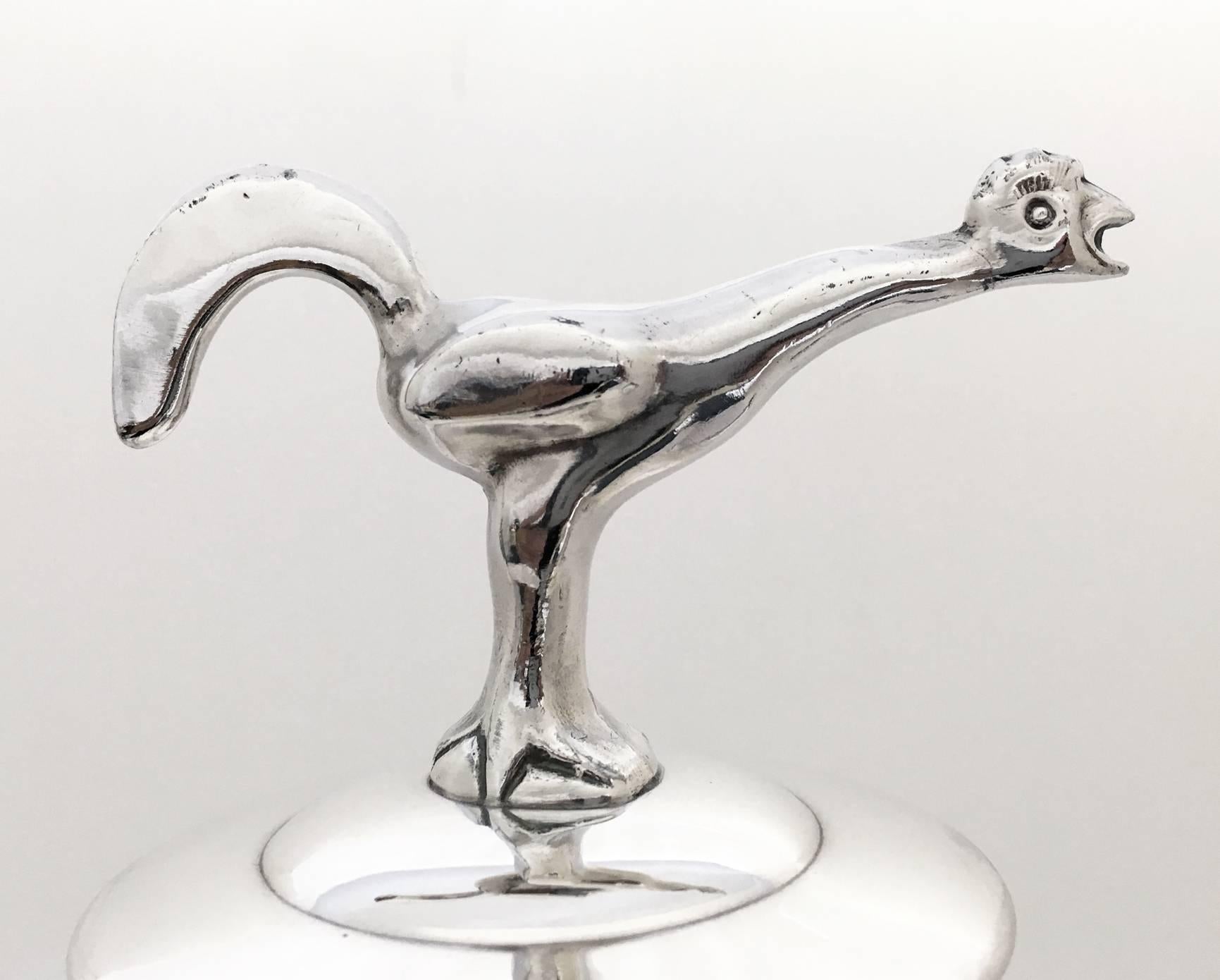 American Monumental Deco Silver Plate Cocktail Shaker for Gump's For Sale