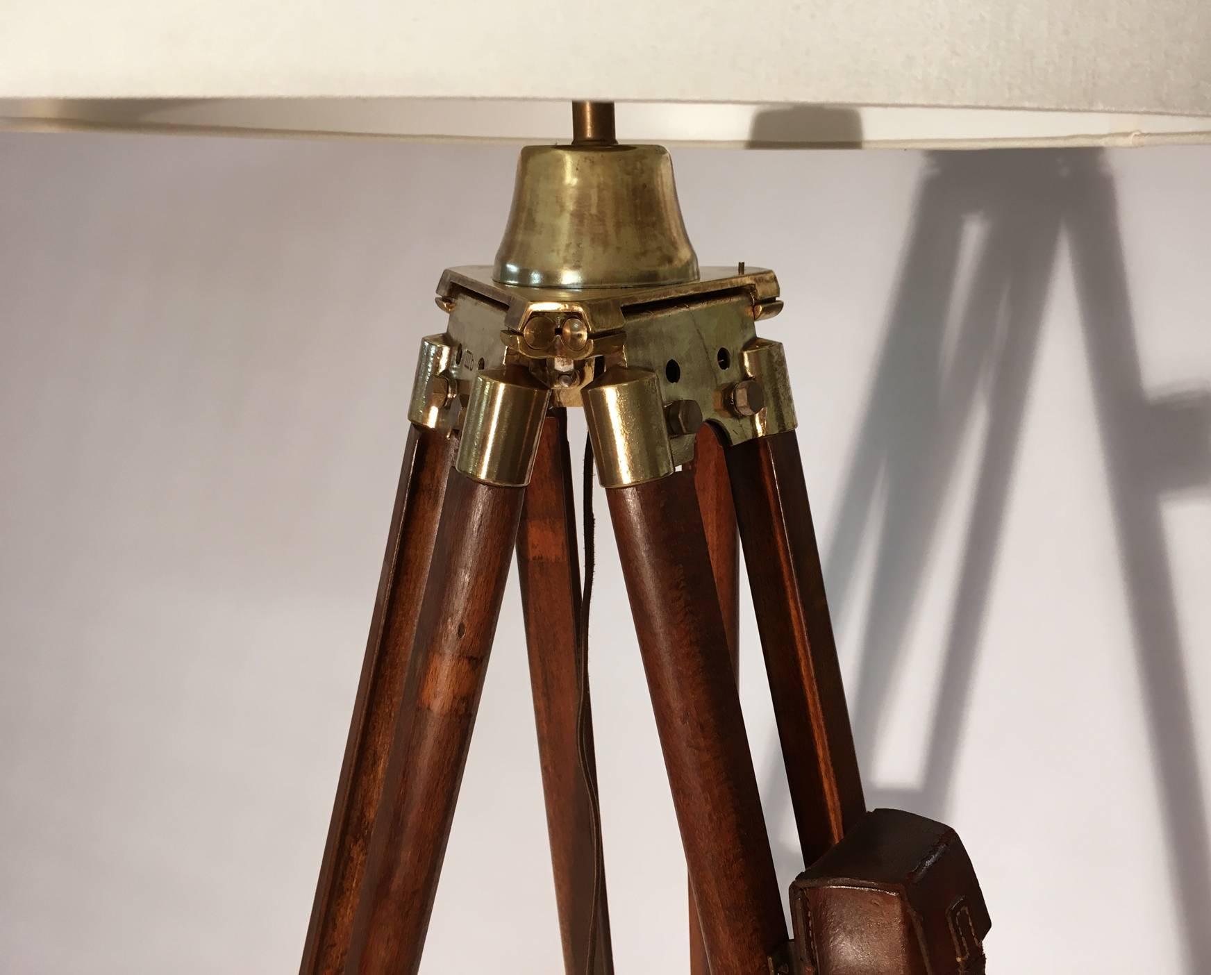 1940s Vintage Swiss Surveyor Tripod Floor Lamp For Sale 2