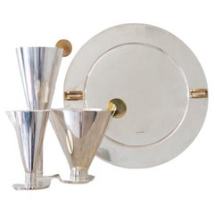 1960s Italian Silver Cocktail Set Signed by Ambrogio Pozzi