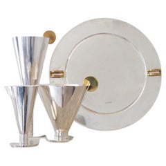 Italienisches Silber-Cocktail-Set aus den 1960er Jahren, signiert von Ambrogio Pozzi 