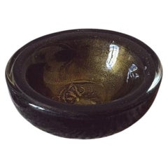 1970s Brown and Gold Murano glass bowl