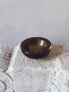 1970s Brown and Gold Murano glass bowl