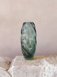 Hand-Blown Murano Glass Vase by Seguso, Twisted Design, Italy, 1970