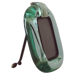 1950s Seguso Turquoise Murano Glass Picture Frame