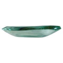 Asymmetrische Schale aus türkisfarbenem Glas von Fontana Arte aus den 1960er Jahren