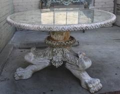 Italian Panted Dining Table with Antiqued Mirror Top