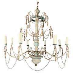 Painted Wood Beaded Chandelier by MLA