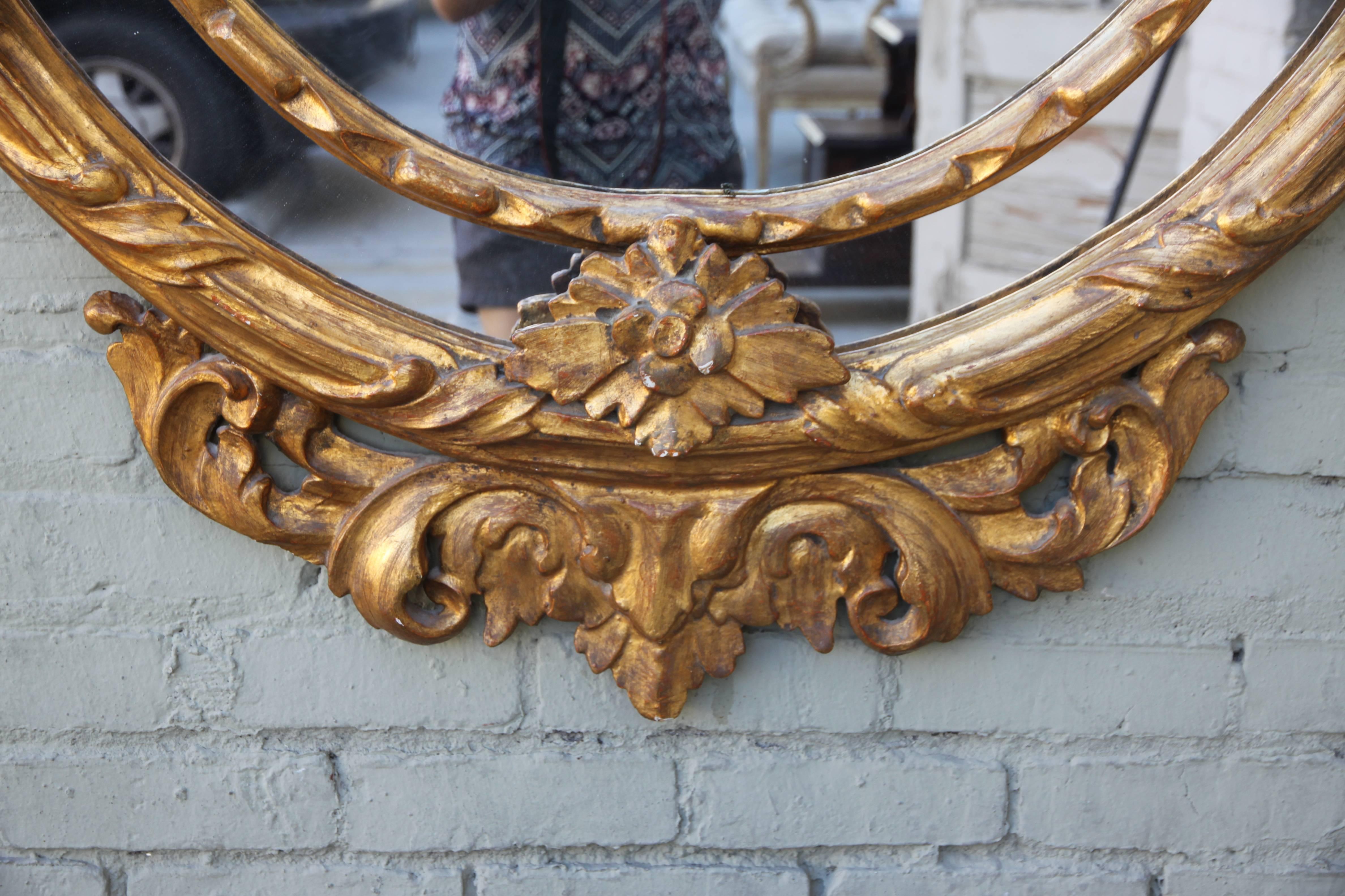 Mid-20th Century French Louis XV Style Giltwood Mirror