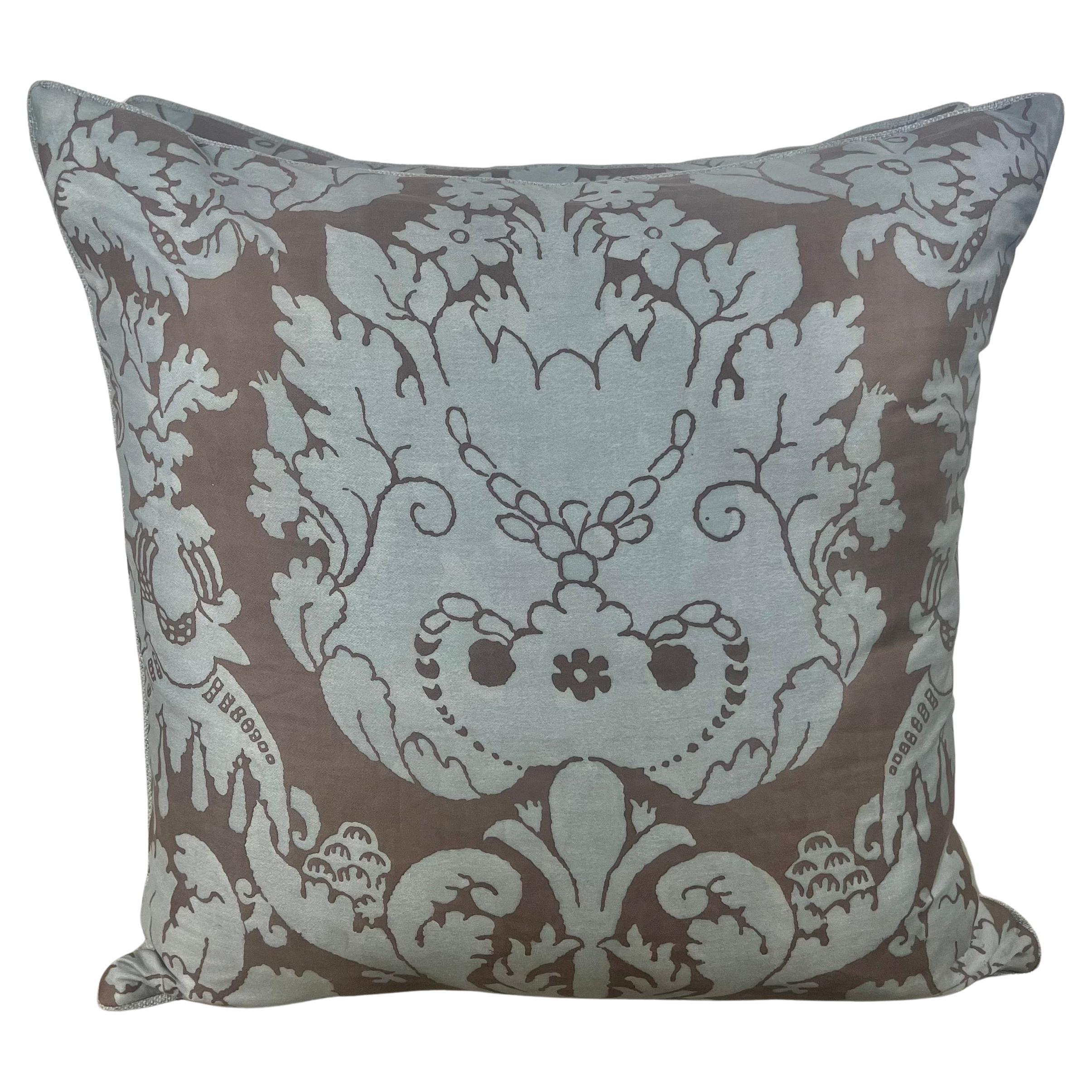 Coppia di autentici cuscini blu e grigi di Fortuny