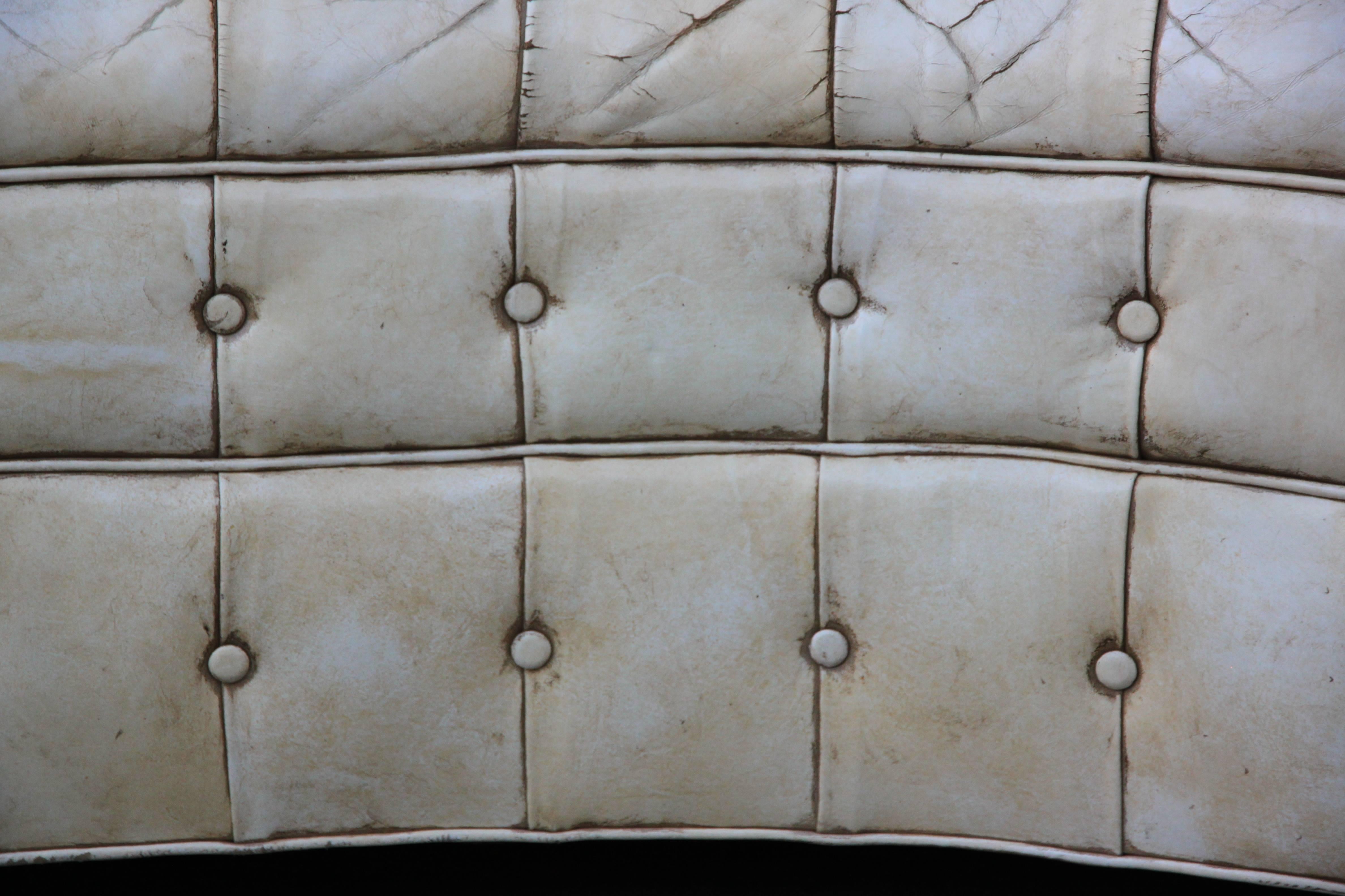 English Leather Tufted Chesterfield Style Love Seat